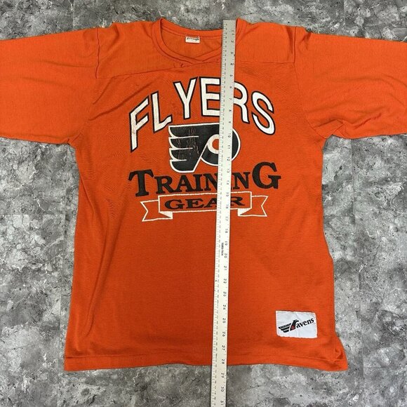 Vintage Philadelphia Flyers Men’s Sz L Shirt Ravens Traning Gear Orange Pullover - Picture 7 of 7